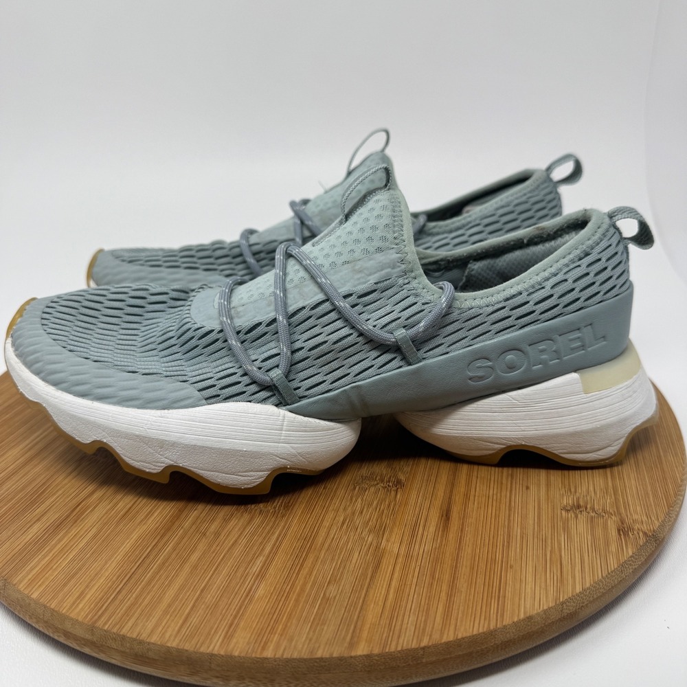 Sorel Kinetic Impact Lace Sneakers Blue Mesh Leather NL4694-461 Womens 7.5 - Picture 4 of 10